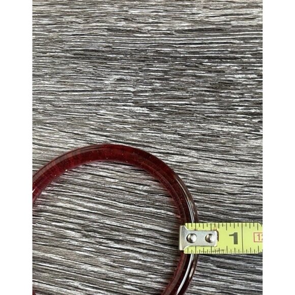 Vintage Red Roman Glass Bangle Bracelet women’s sz 8.5” Quality Bracelet - Picture 8 of 8